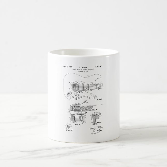 Mug Brevet de guitare stratocaster (Centre)