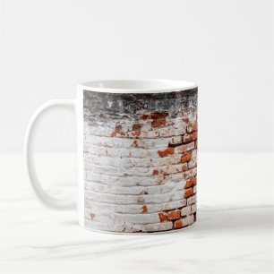 Mug brick wall on the roadabandoned, abstract, aged,