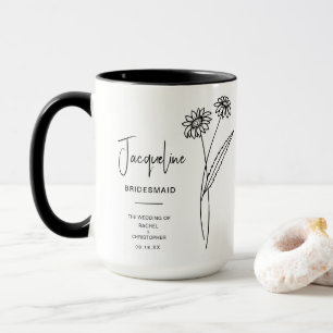 Mug Bridesmaid Daisy (APR) Birth Flower Merci Cadeau