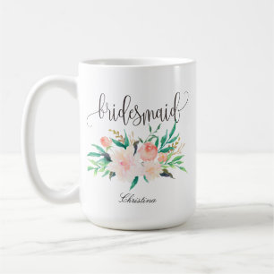 Mug Bridesmaid Floral Mariage personnalisé -1