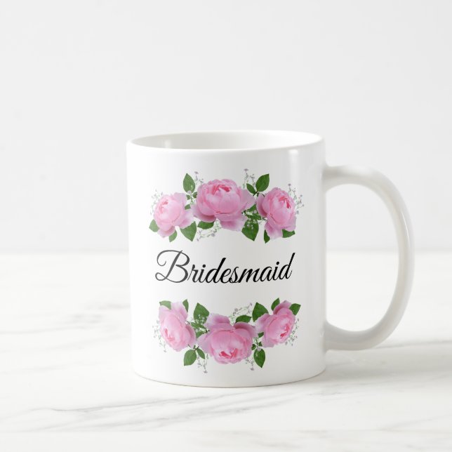 Mug Bridesmaid Roses Roses Roses Roses Personnalisées  (Droite)