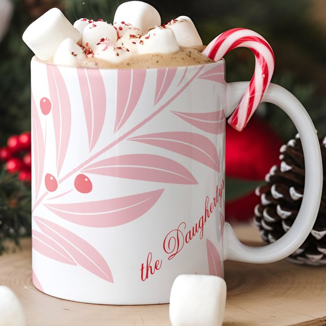 Mug Bright Holiday Foliage (personalized holiday themed mug)