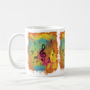 Mug Bright Music Notes sur l'explosion de couleur
