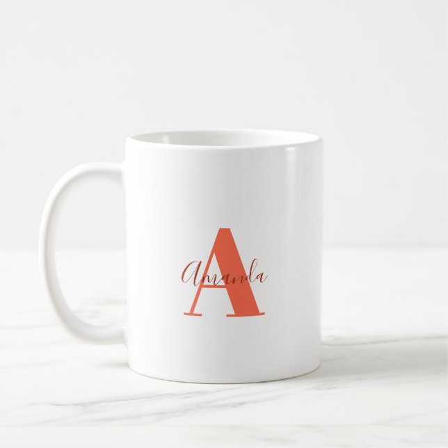 Mug brillant frais avec Monogramme Inspirationnel (Gauche)