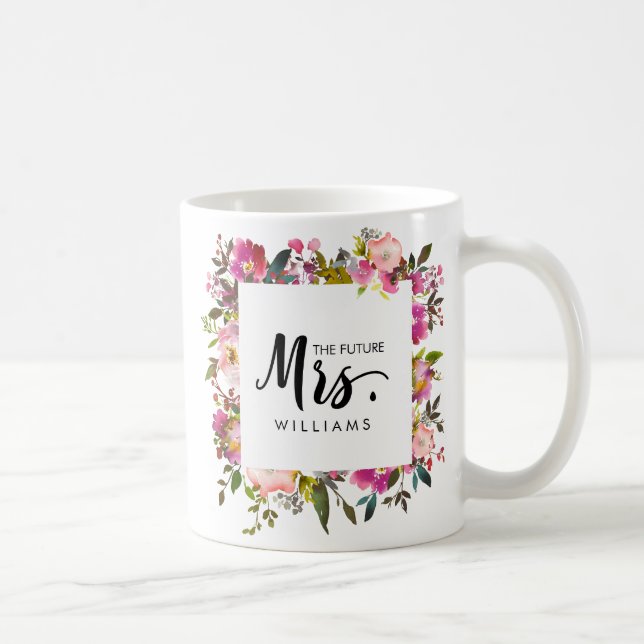 Mug Brilliant Bloom MARIAGE LE futur MRS Typographie (Droite)