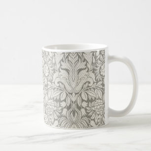 Mug brocade en dentelle blanche élégante