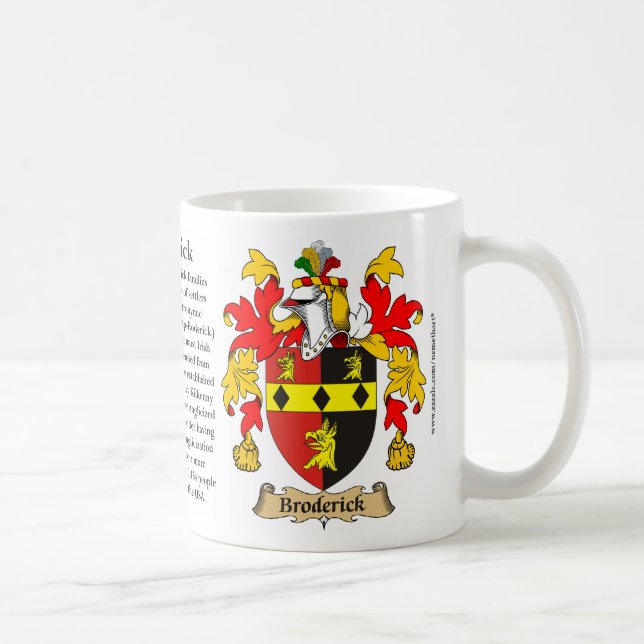 Mug Broderick, l'origine, la signification et la crête (Droite)