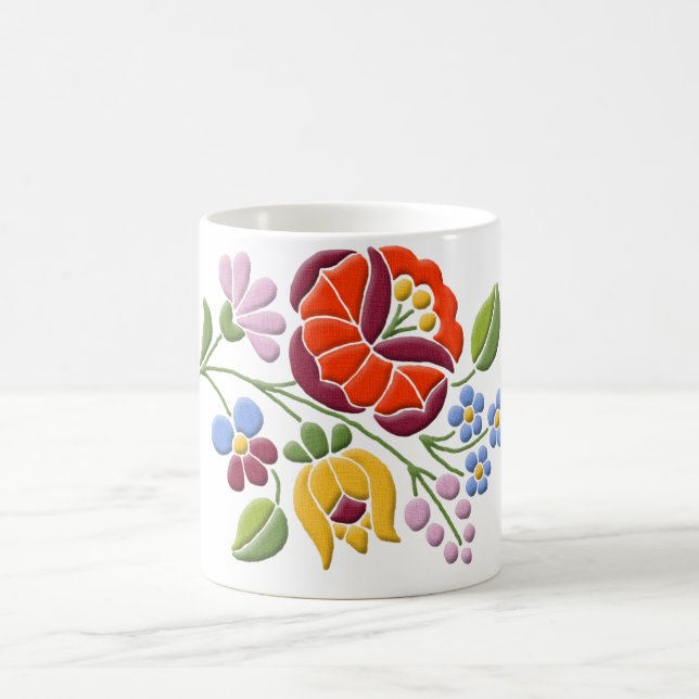Mug Broderie de Kalocsa - art populaire hongrois (Centre)