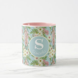 Mug Brosse de fond personnalisée Pays Jardin Bleu