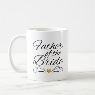 Mug Brosse Script Coeur de l'or Père de la mariée