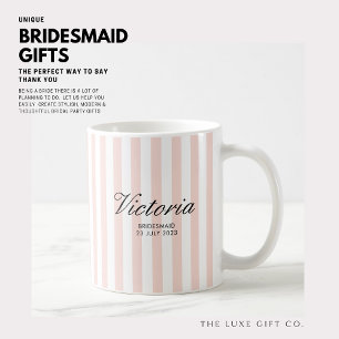 Mug Brousse Classique Pink Stripes Be My Bridesmaid Mu