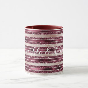 Mug Brousse rose Bourgogne rouge Parties scintillant r