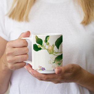 Mug Browallia & Hibiscus Fleurs - Bois japonais