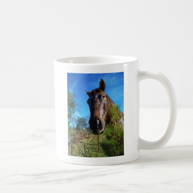 Mug Brown et crème Couleur Cheval bleu ciel (Droite)