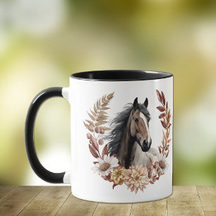 Mug Brown Grulla Horse Vague d'automne