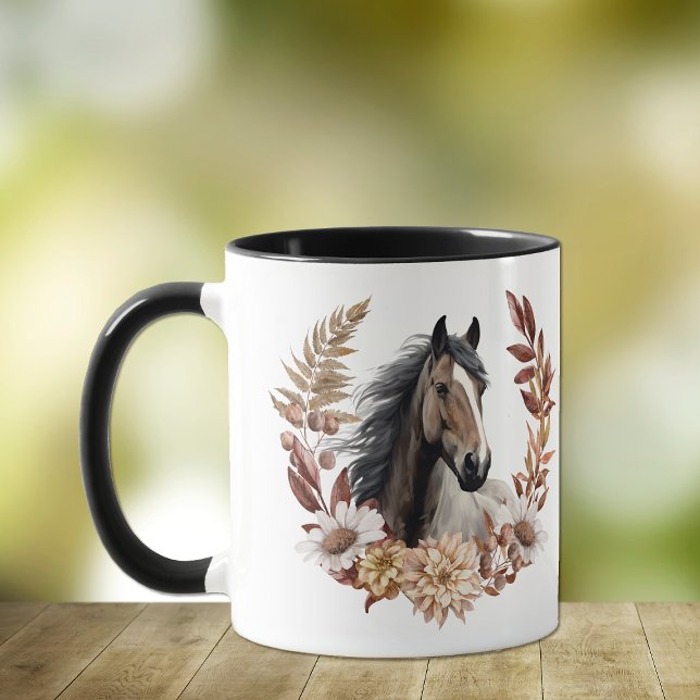 Mug Brown Grulla Horse Vague d'automne (Créateur téléchargé)