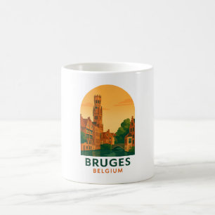Mug Bruges Belgique Voyage Art Vintage – Rétro Europée