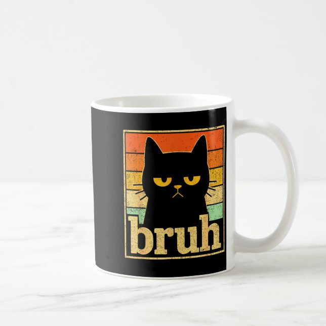 Mug Bruh Cat Meme Graphic – Funny Cat Retro Meme For T (Droite)
