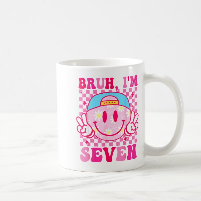 Mug Bruh I'm Seven 7 7th Birthday Girls Groovy 7 Years (Droite)