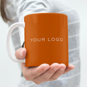 Mug Brûlé orange logo de l'entreprise rectangulaire