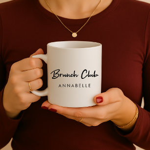 Mug Brunch Club Nom Script manuscrit moderne