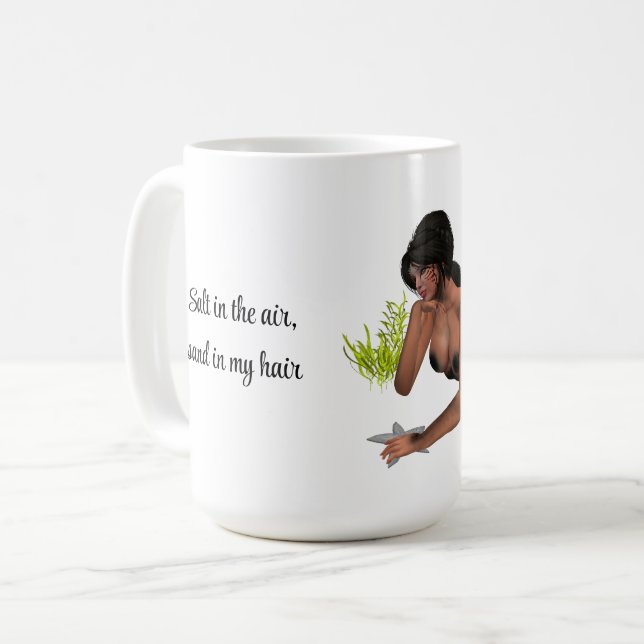 Mug Brunette Sirène À La Musique Café Starfish (Devant gauche)