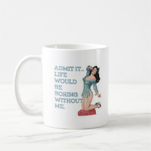 Mug Brunette Vintage rétro dans PJ's