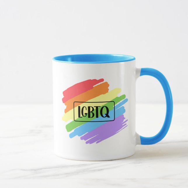 Mug Brushstrokes LGBTQ Arc-en-ciel (Droite)