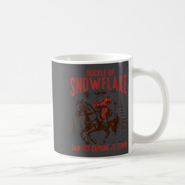 Mug Buckle Up Snowflake Santa Cowboy Western Holiday C (Droite)