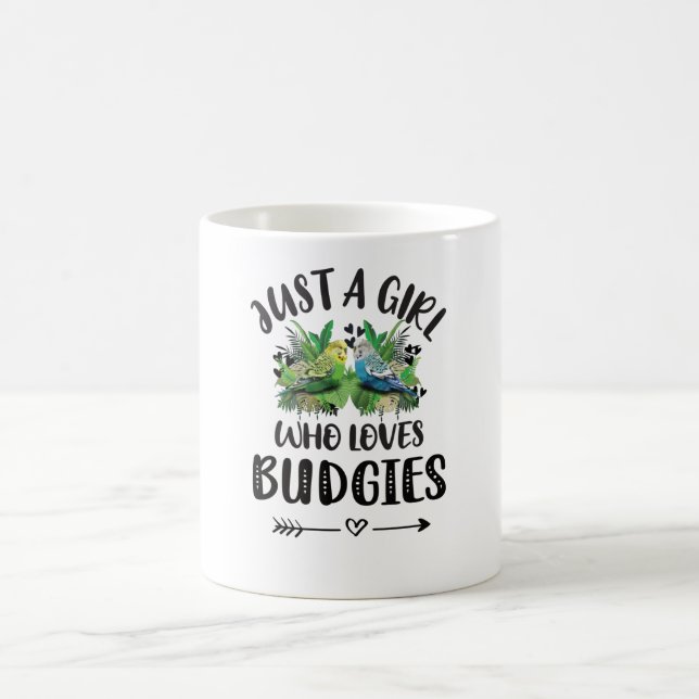 Mug Budgie Girl Cadeaux Budgie Lover Parakeet Budgerig (Centre)
