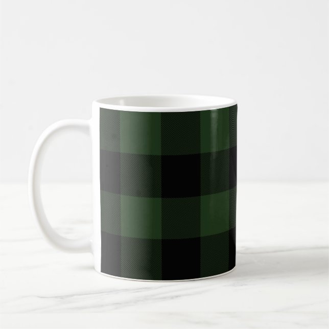Mug Buffalo Check Celtic Green and Black Carrés Plaid (Gauche)