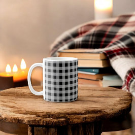 Mug Buffle gris noir Plaid Holiday