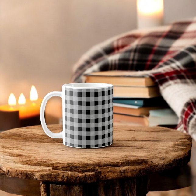 Mug Buffle gris noir Plaid Holiday (Créateur téléchargé)