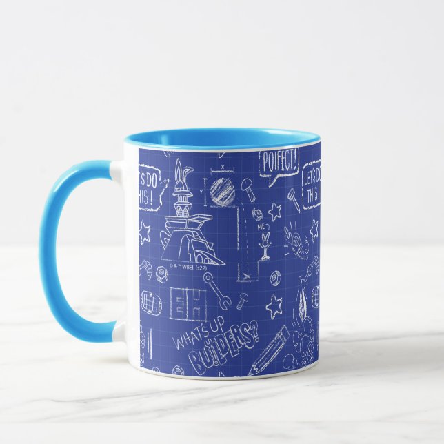 Mug BUGS BUNNY BUILDERS™| Sketch Blueprint Pattern (Gauche)