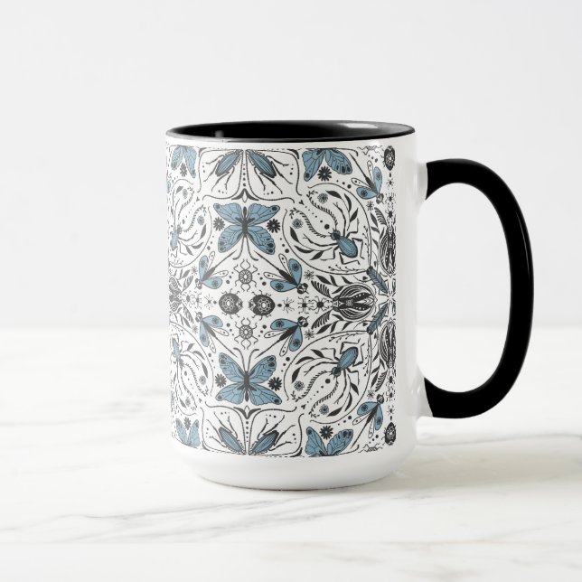 Mug Bugs, noir et bleu (Droite)