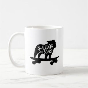 Mug Bulldog à bord Chien de Skateboard Silhouette