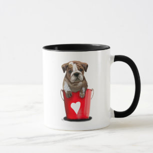 Mug Bulldog Bucket Of Love Red