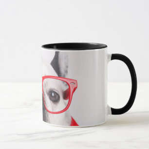 Mug Bulldog français avec lunettes et chemise