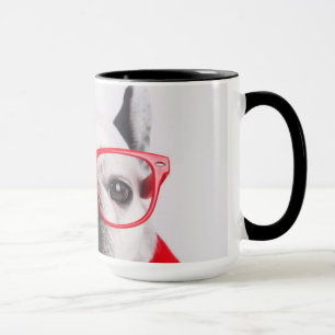 Mug Bulldog français avec lunettes et chemise