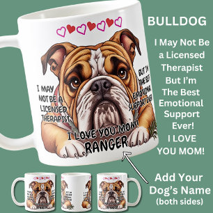 Mug Bulldog Mug, Ajouter le nom du chien, Vous pouvez
