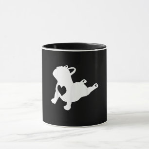 Mug Bulldog Yoga Pose Love Heart Workout