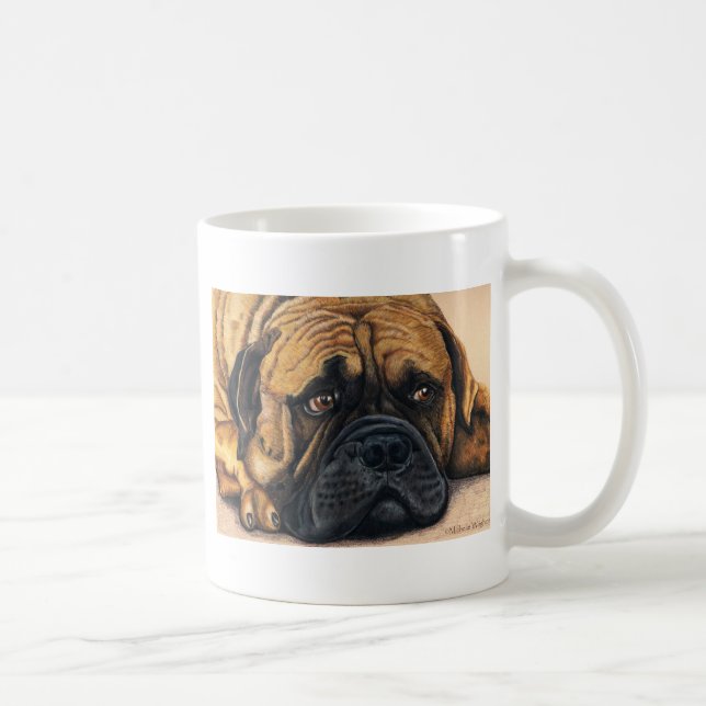 Mug Bullmastiff Waiting - Art de race de chien (Droite)