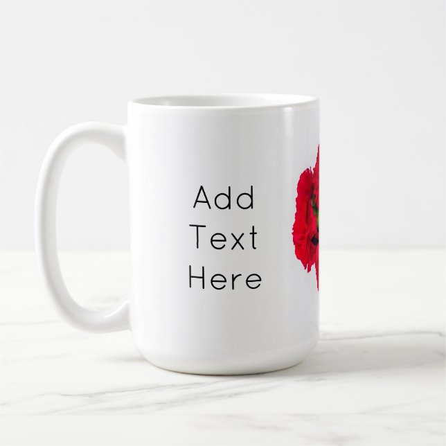 Mug Bundle of Red Carnation Flowers (Gauche)