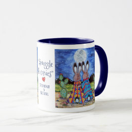Mug "Bunnies Snuggle" Southwest Rabbit Romance Custom