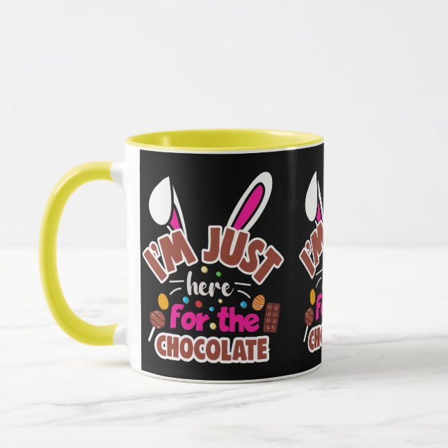Mug Bunny de Pâques Je suis juste ici pour le chocolat (Gauche)