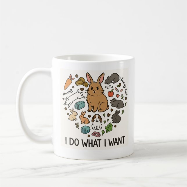 Mug Bunny "I Do What I Want" Tote Bag –Funny Rabbit (Gauche)