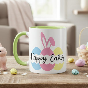 Mug Bunny Pastel coloré et oeufs Joyeux Pâques