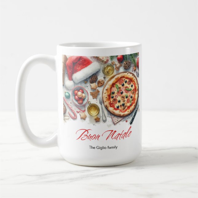 Mug Buon Natale Aquarelle fête de Noël italienne (Gauche)