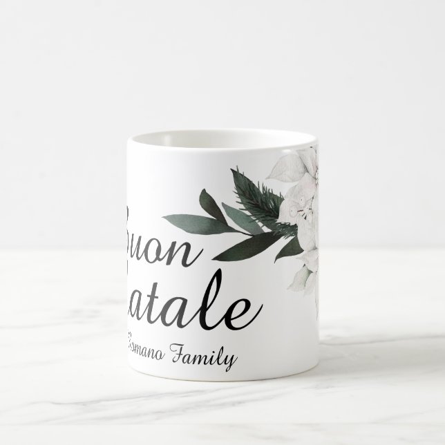 Mug Buon Natale Italien Joyeux Noël Floral (Centre)