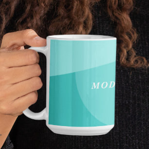 Mug Bureau à la menthe abstrait géométrique moderne
